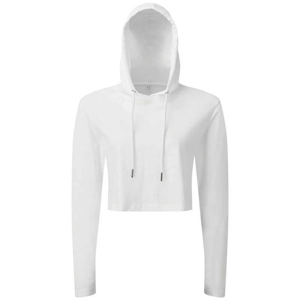 TriDri Womens/Ladies Cropped Long-Sleeved T-Shirt / White